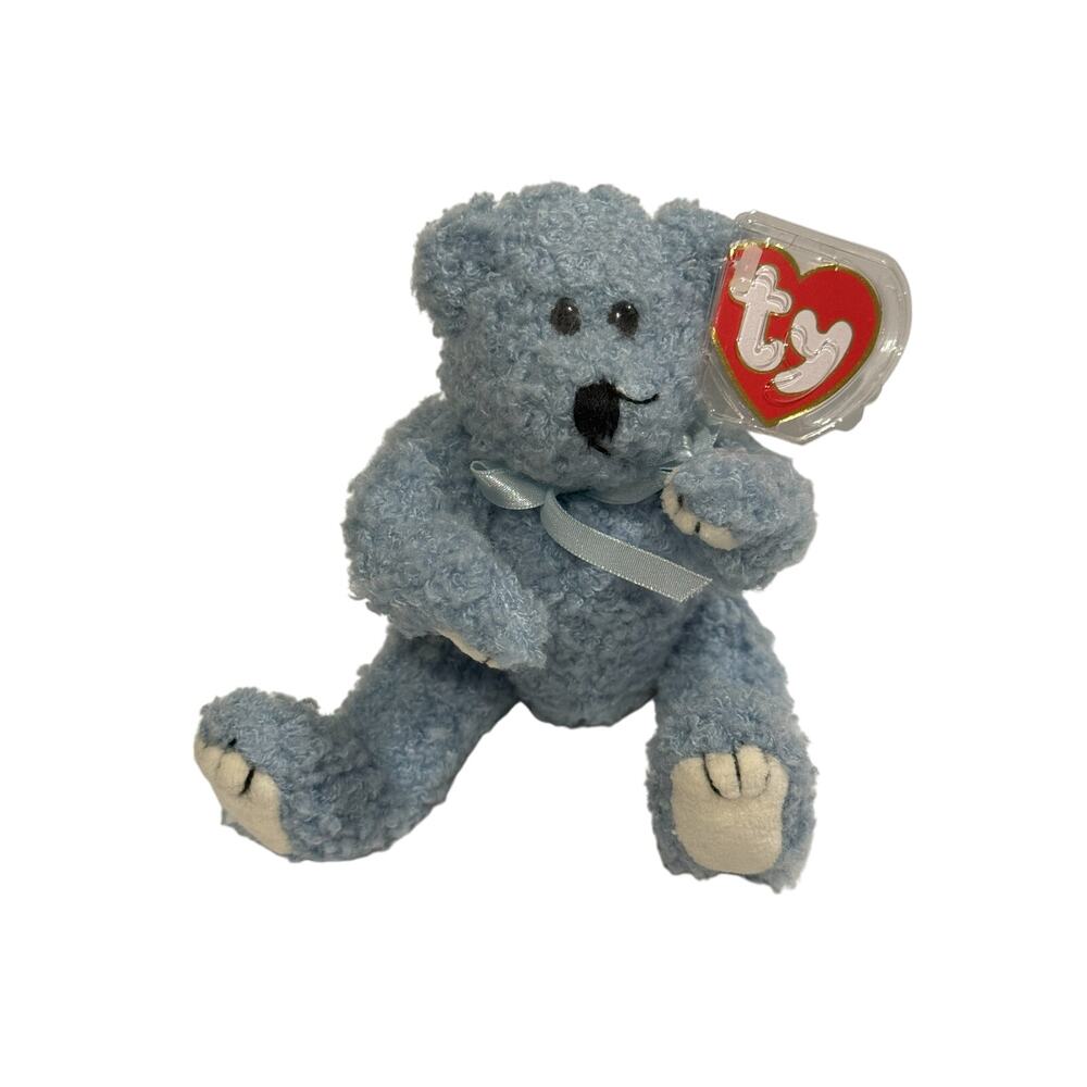 VTG Ty Beanie Baby/Attic Treasure Plush "Blueberry Teddy Bear"  Animal Toy 1993